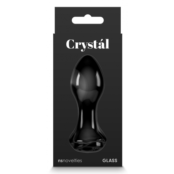 Tampa de Vidro Rosa Cristal 7 x 3,2cm Preto