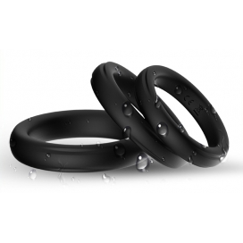 FUKR 3 Cockrings en silicone SET RING UP Noirs