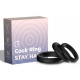 Set van 3 Silicone Cockring Set Zwart