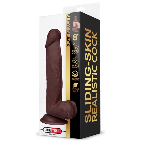 Consolador realista Slidy Cock 15 x 4cm Marrón