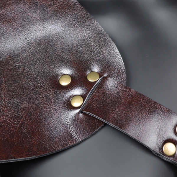 Unisex Brown PU Leather Vintage Armor