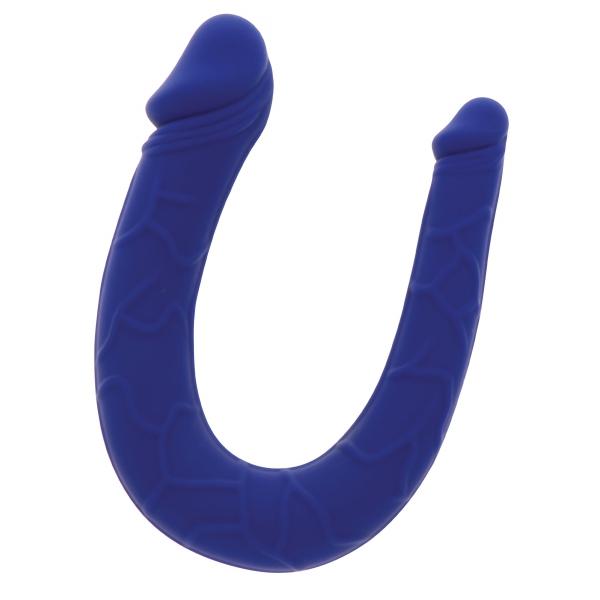 Mini Dildo doppio a U 11 x 3,1 cm blu