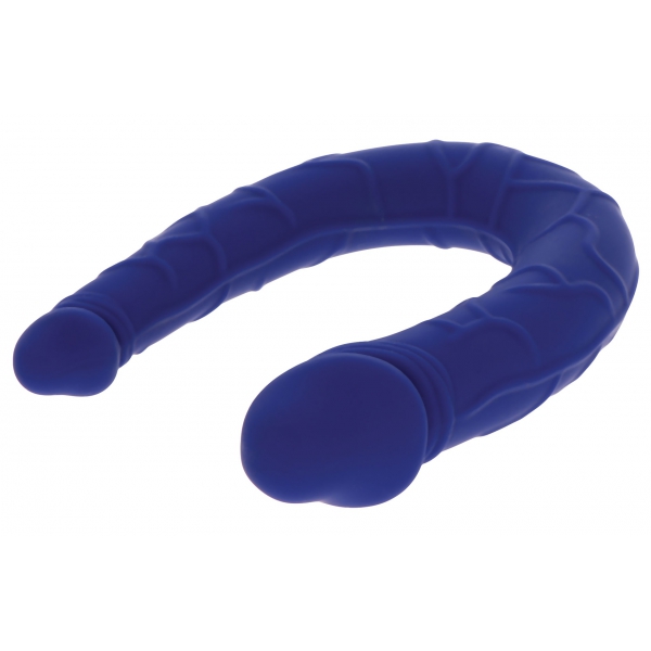 Mini Dildo doppio a U 11 x 3,1 cm blu