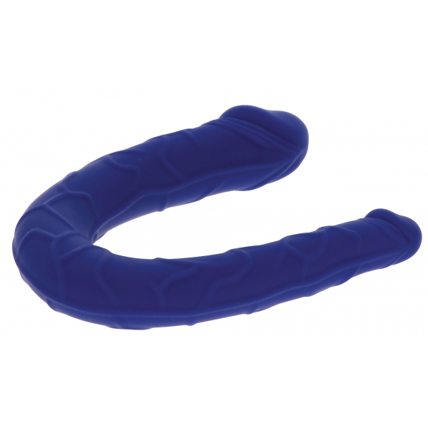 Mini Dildo doppio a U 11 x 3,1 cm blu