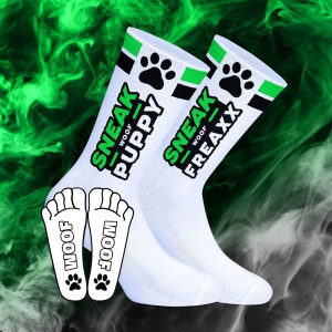 SneakFreaxx SNEAKFREAXX PUPPY NEON Meias Branco-Verde