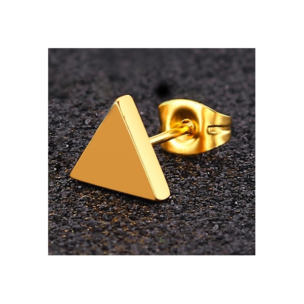 Gold plated Triangle 6mm stud earrings