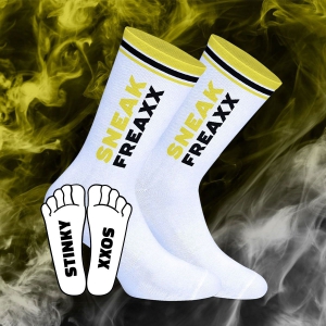 SneakFreaxx Meias STINKY SOXX Branco-amarelo