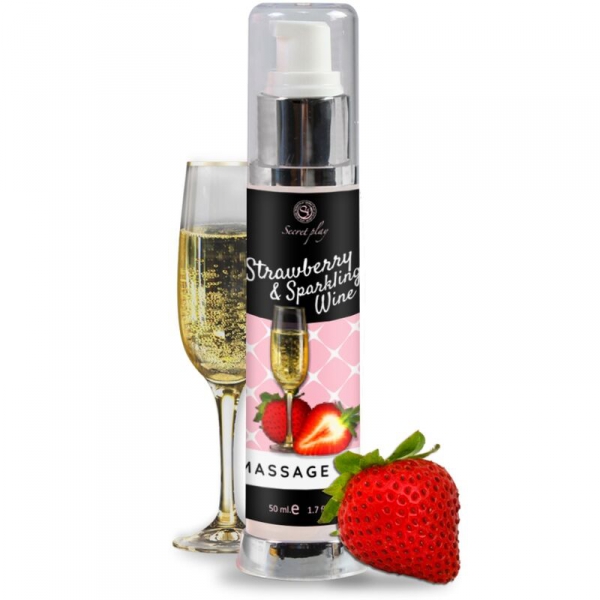 Secret Play Strawberry-Sparkling Wine Massage Oil 50ml