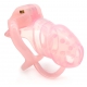 HT ? Silicone Cage Chastity Device - Barbed S PINK