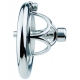 Metal chastity cage with Hexy urethra plug 3 x 3.3cm