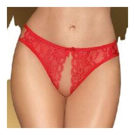 NAUGHTY VALENTINE Red open panties