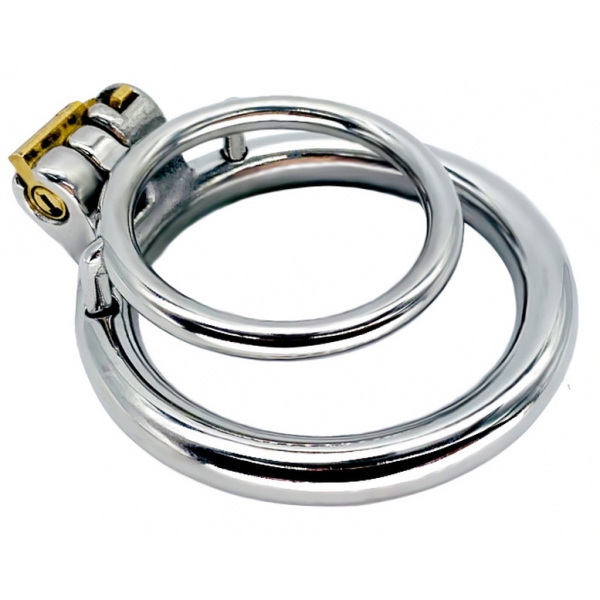 Double Ring Chastity Lock Cage