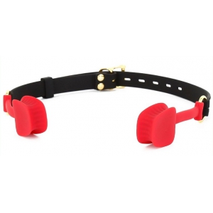 KINKgear Mordaça Zen de Silicone Aberta Vermelho-Preto