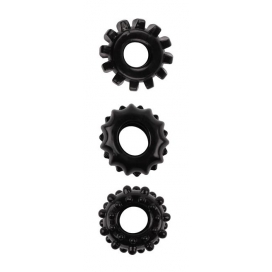 Set of 3 Black Gear Up Soft Cockrings