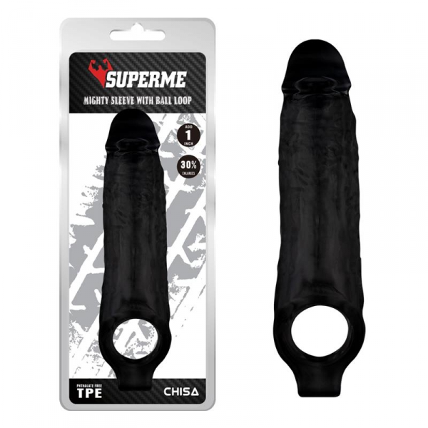 Mighty Penis Sleeve 15 x 4.5cm Black