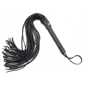 Prop Show Scatter Whip - Real Leather BLACK