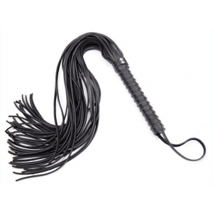 Correct Me Prop Show Scatter Whip - Real Leather BLACK