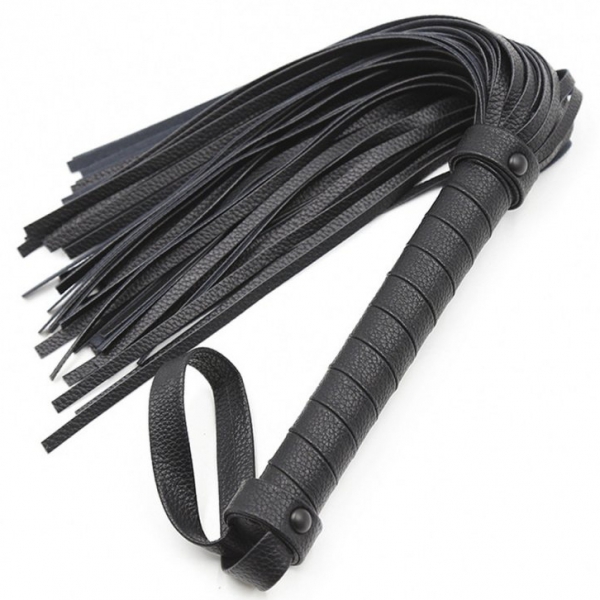 Prop Show Scatter Whip - Real Leather BLACK