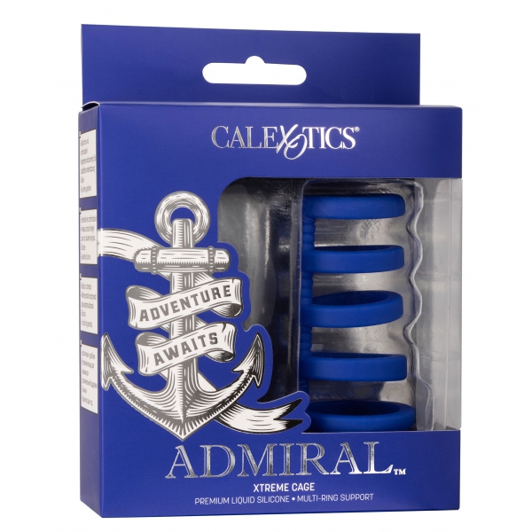 Funda para el pene 5 Cockrings Xtreme Cage Admiral 9cm