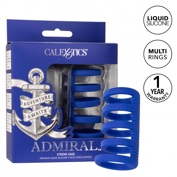 Guaina per pene 5 Cockring Xtreme Cage Admiral 9 cm