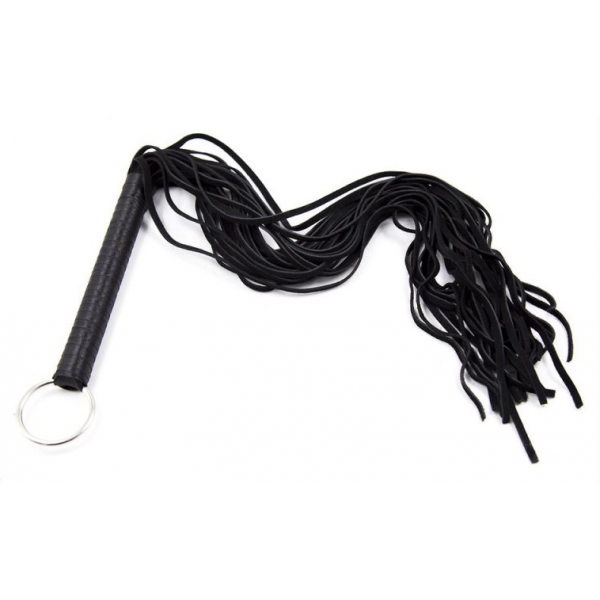 Ribbon Handle Leather Flogger BLACK