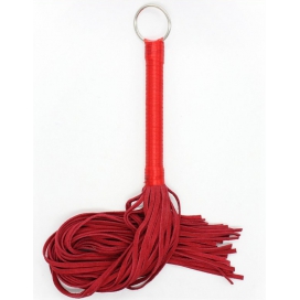 Correct Me Ribbon Handle Leather Flogger RED
