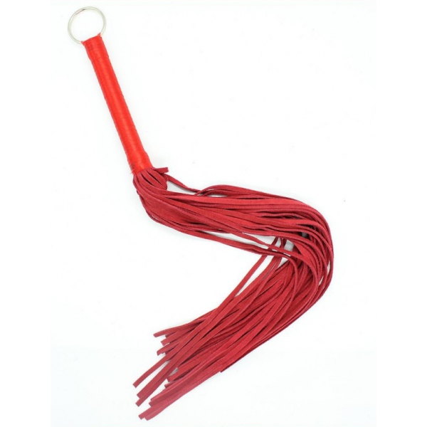 Ribbon Handle Leather Flogger RED