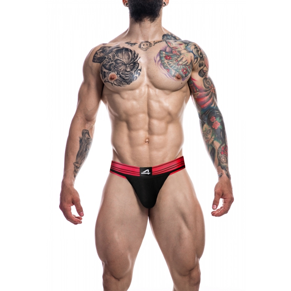 Jockstrap Rugby Schwarz-Rosa Neon