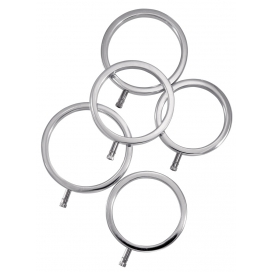 Solid Metal Cock Ring Set 5 Sizes