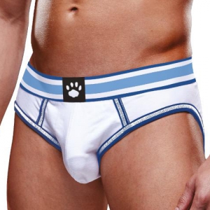 Prowler Underwear Prowler sem fundo aberto Breve Prowler Branco-Sky Blue