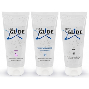 Just Glide Paquete de lubricantes de agua Just Glide 200ml x3