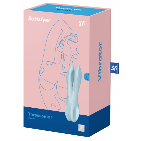 Threesome 1 Estimulador de Clitoris Vibratório Satisfatório Azul