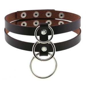 Joy Jewels Collar TRI RINGS Marrón