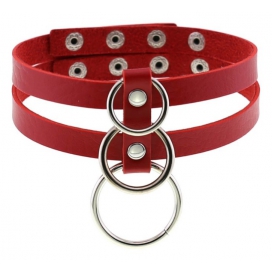 Joy Jewels Double Row 3 O-ring Collar RED