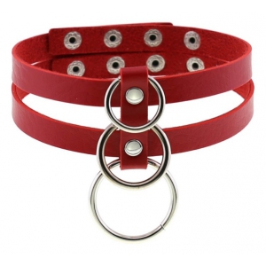 Joy Jewels Colar Tri Anéis Vermelho