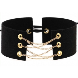 Coral Fleece Binding Collar - Golden BLACK