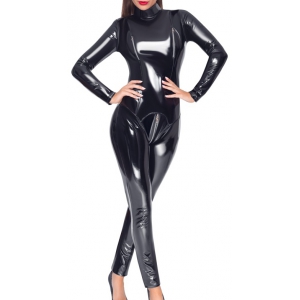 Black Level Vinyl Jumpsuit Black