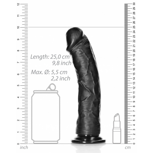 Dildo Curvo Forte 23 x 5,5cm Preto