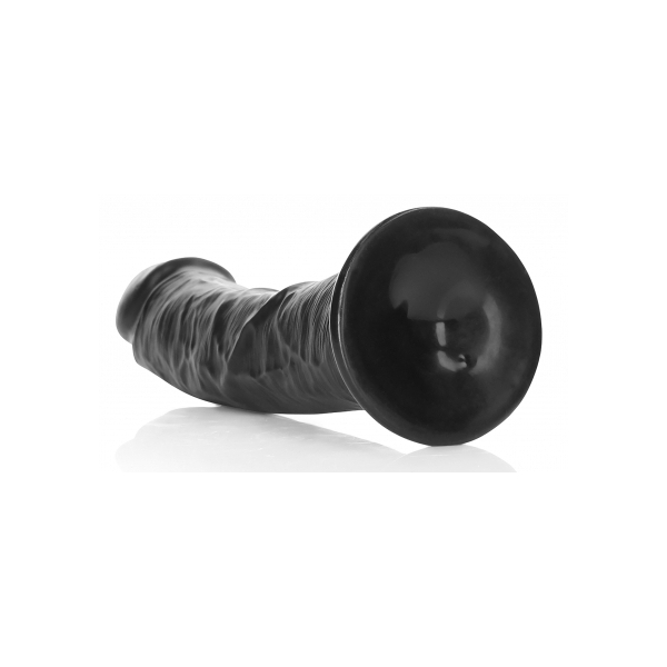 RealRock Curved Saugnapf-Dildo 20 x 4.6cm Schwarz