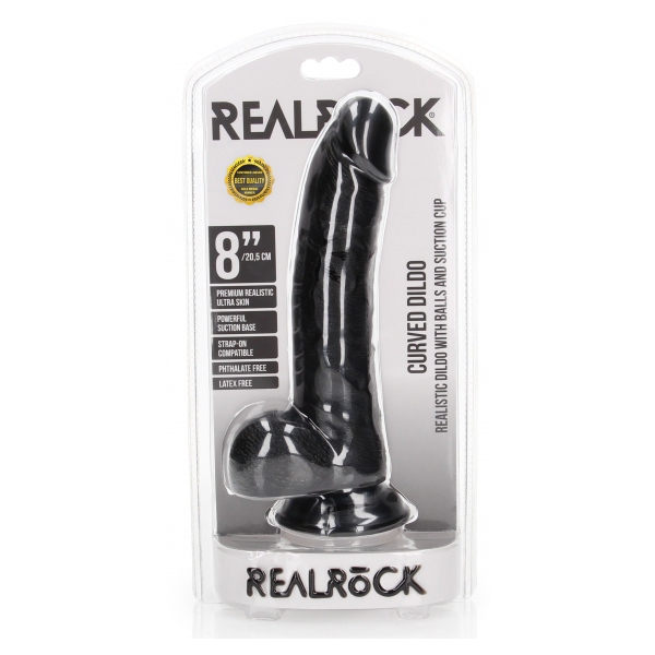 Dildo Curvo RealCock 17 x 4,3cm Preto