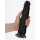 Mega Dildo curvo RealRock 25 x 5,6 cm nero