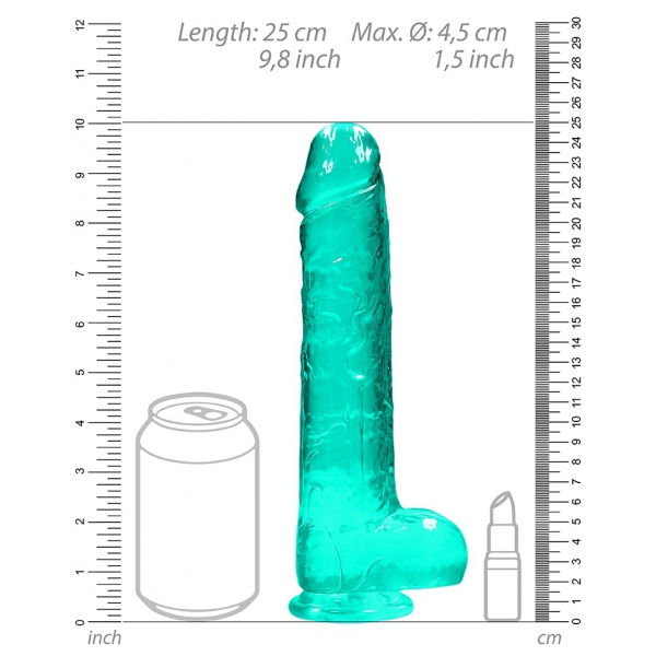 Dildo trasparente 19 x 4,5 cm verde