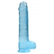 Dildo trasparente 19 x 4,5 cm blu