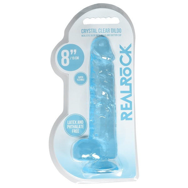 Dildo Crystal Clear 16 x 4cm Blau