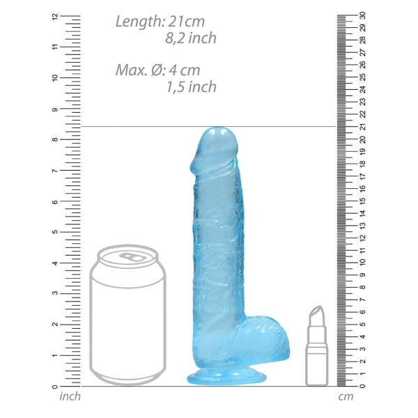 Dildo Crystal Clear 16 x 4cm Blau