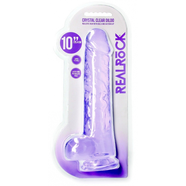 Dildo cristalino 21 x 5,5cm roxo