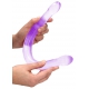 Dildo doppio di cristallo RealRock 42 x 3,5 cm viola