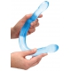 Dildo doppio di cristallo RealRock 42 x 3,5 cm blu