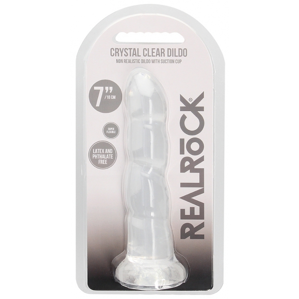 RealRock Twist Crystal Dildo 16 x 4cm Transparent