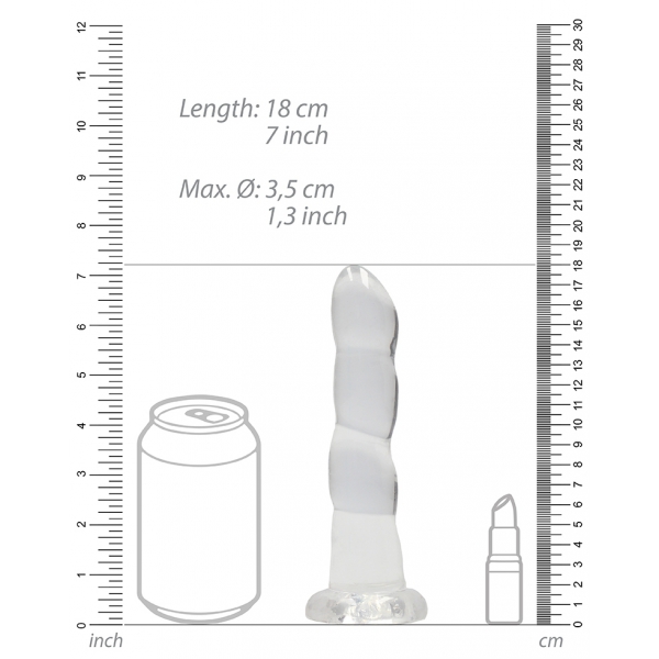 Dildo Twist Crystal RealRock 16 x 4 cm Clear